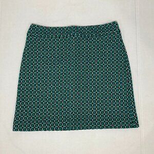 Ann Taylor Loft Teal Geometric Print Skirt - Size 4